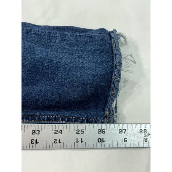 Rag & Bone Capri Jeans Women's Size 29 Distressed Raw Hem Blue Denim - Picture 10 of 11